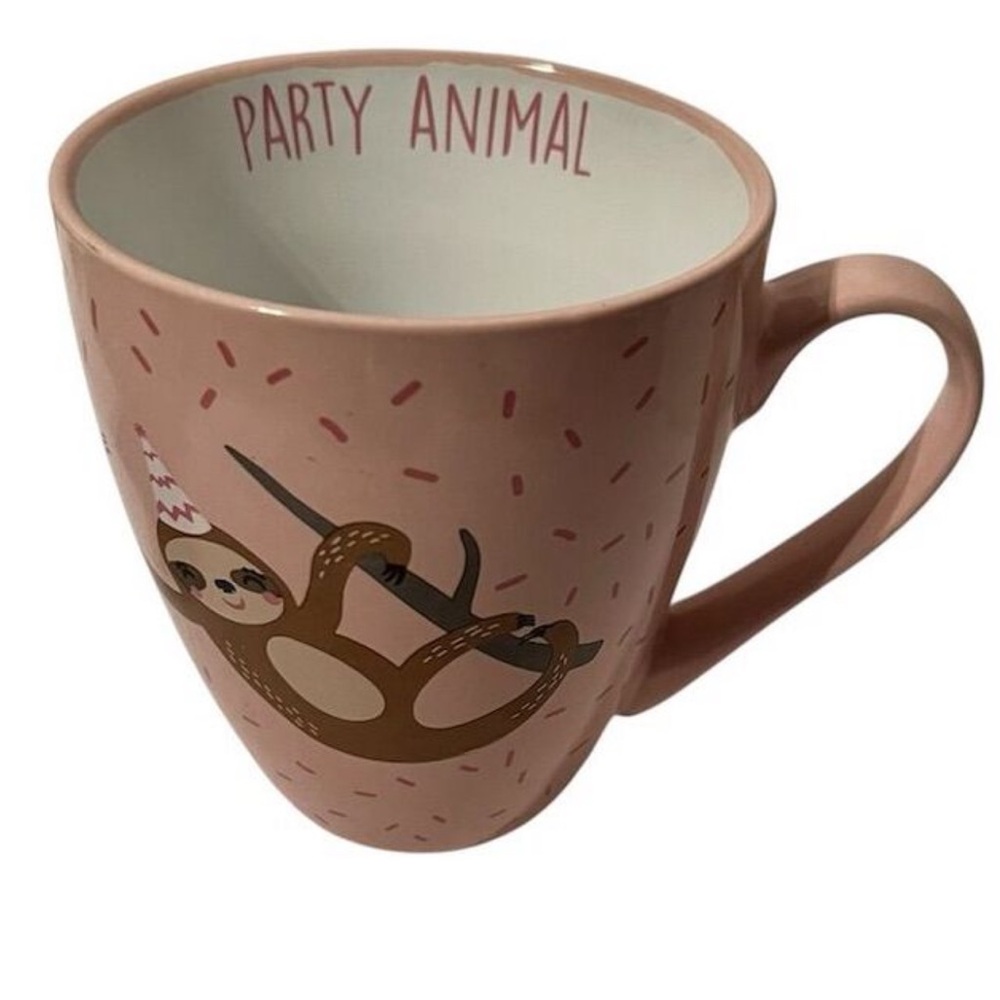 Party Animal Sloth Mug 16 oz Multicolor Ceramic Cup